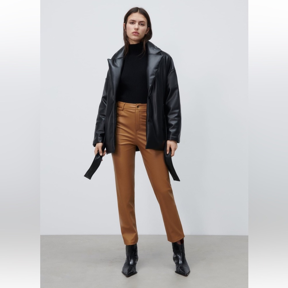 Zara Faux Leather Mom Fit Pants